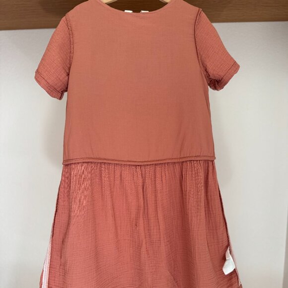 HM 100% COTTON GAUZE DRESS ROSE ORANGE 9-10 FLOWY ORGANIC CLASSIC DRIES FAST - Picture 15 of 15